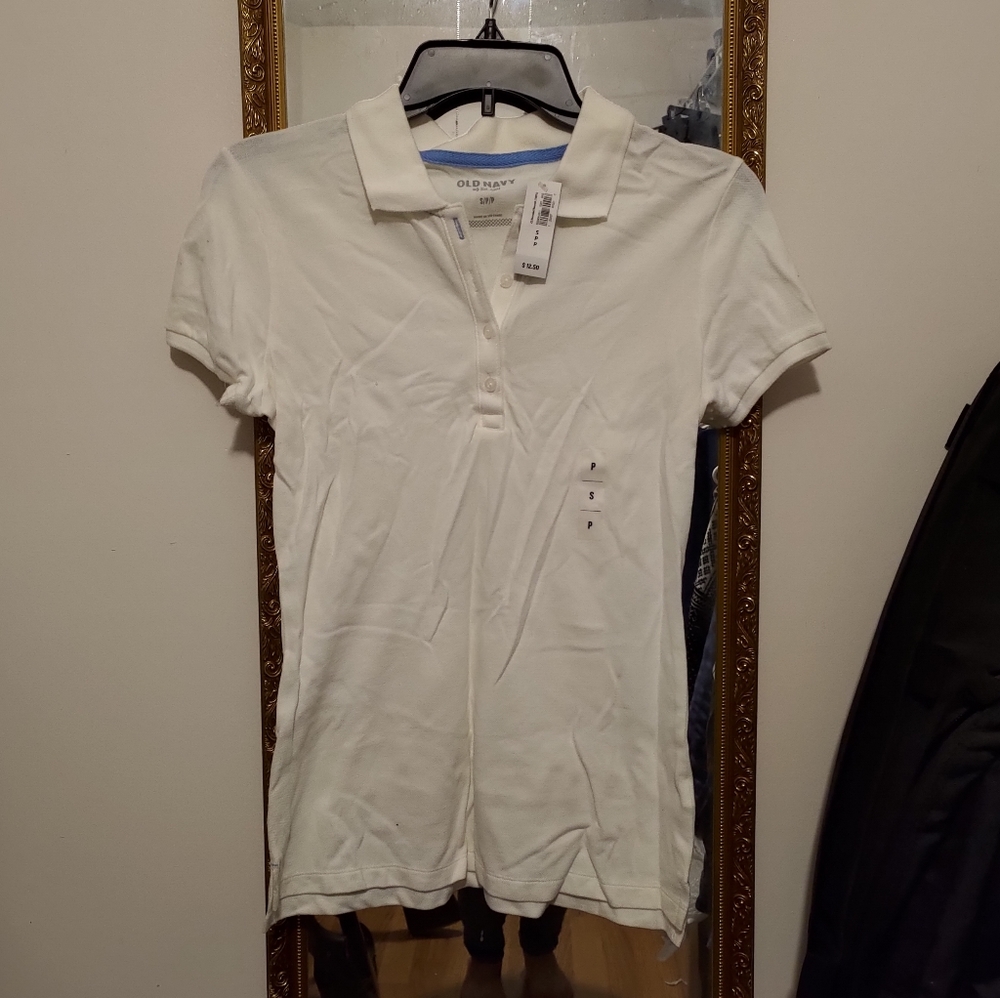 Nwt White Old Navy Slim Polo